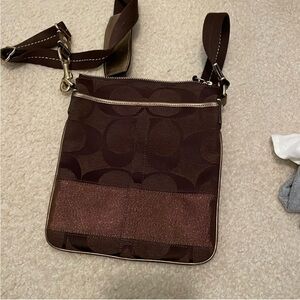 Brown Patterned Crossbody Bag